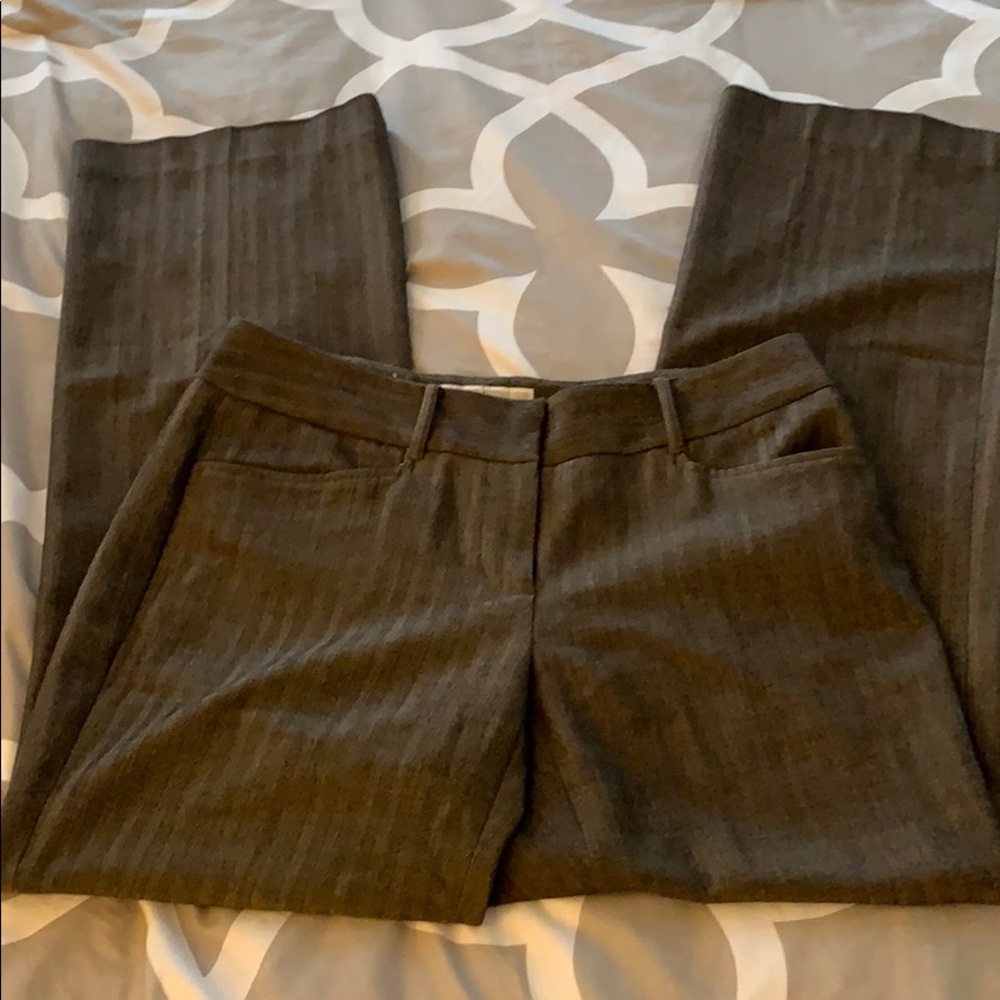 Brown textured stripe dress pants